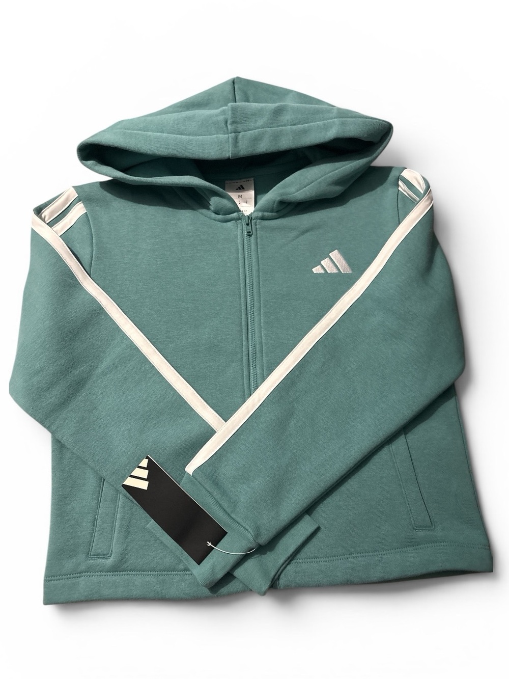 Adidas Kids' Teal Hooded Zip Jacket size M 10/12